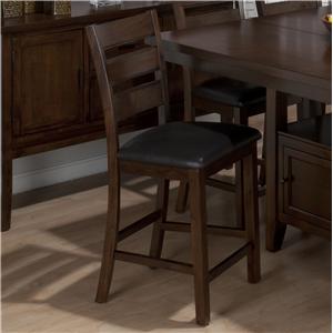 Jofran Taylor Brown Cherry Triple Slat Counter Height Stool